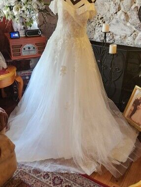 Ivory Beaded Waist A-Line Dress